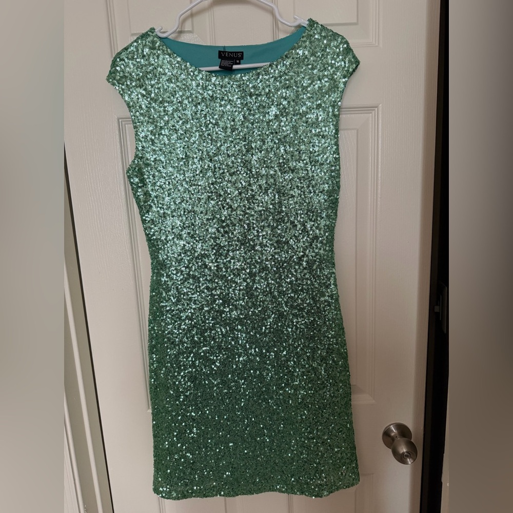 VENUS Shimmering Green Mini Dress